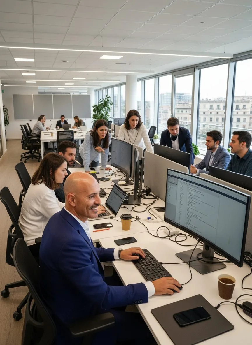 Mauro Giacchetti al lavoro su una strategia LinkedIn